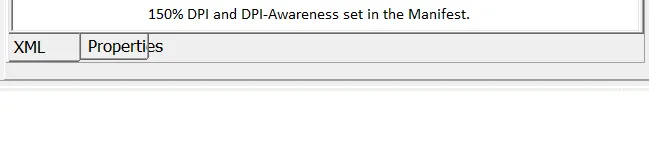 带有非DPI虚拟化应用程序清单的DPI故障示例，但主窗体已缩放