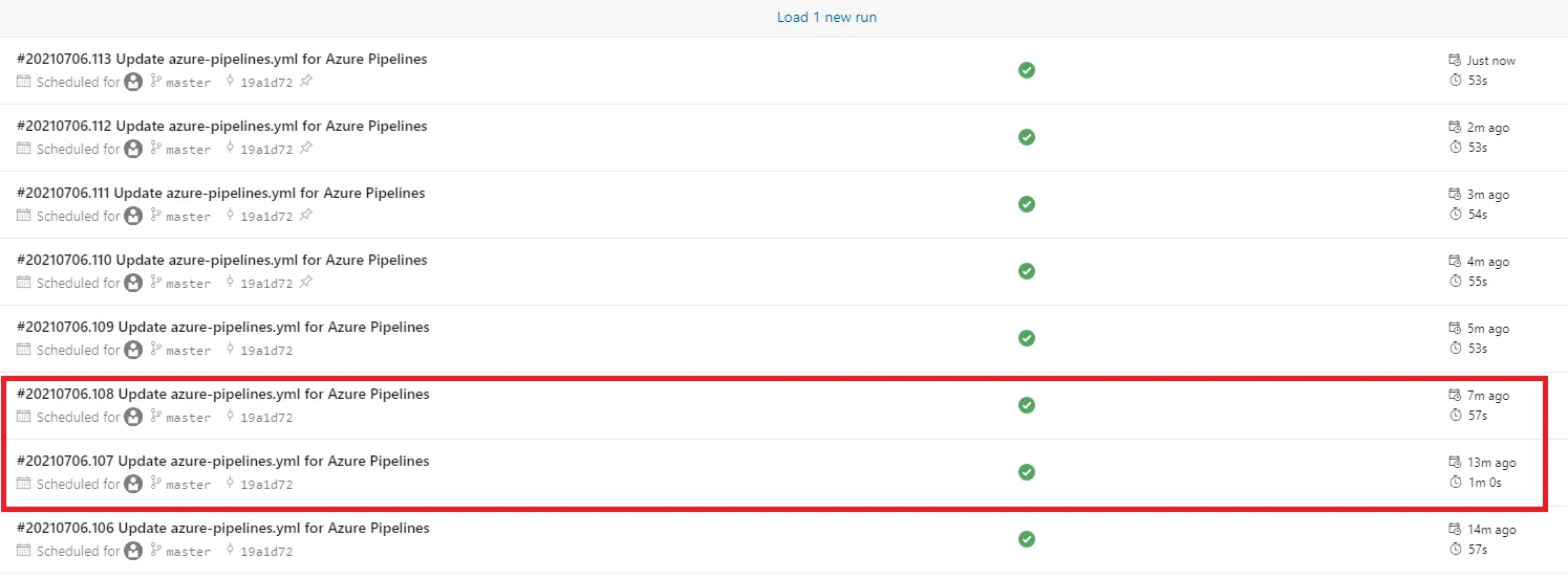 scheduled pipeline not executing 6 minutes