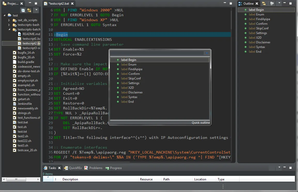 Batch-Editor example screenshote (dark theme