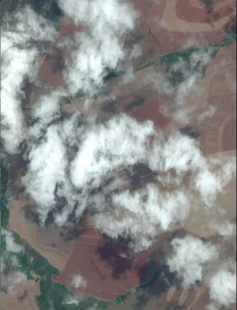 satellite imagery with cloud cover