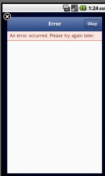 android facebook login error