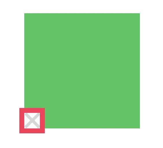 基于较小图标与绿色视图对齐的粉色可点击按钮
