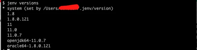 jenv_versions