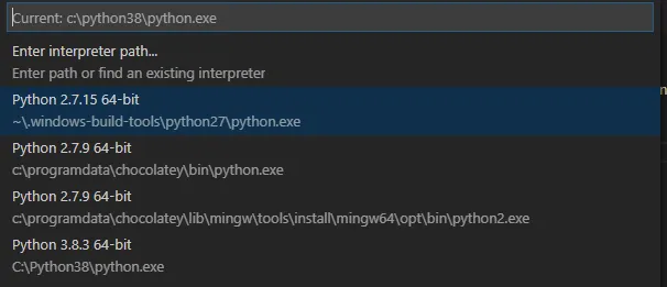 python list vscode