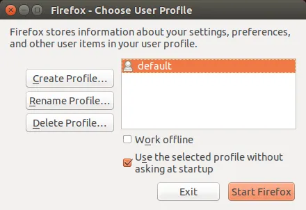 Add new profile to Firefox