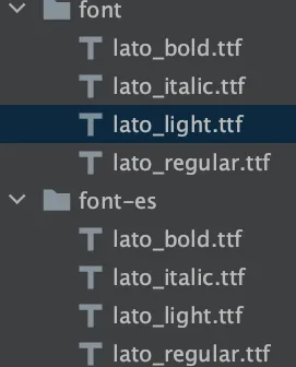 Put fonts in different folder