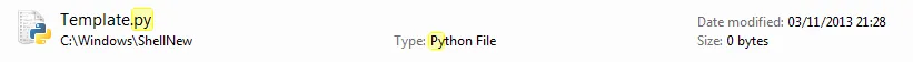 在C：\Windows\ShellNew中的Python模板文件
