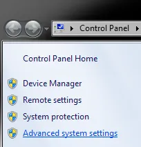 Click advanced system settings