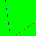 64x64 square with 2 sample lines each passing edge to edge and missing the centre by some distance