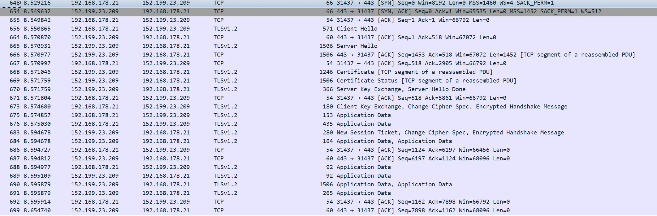 wireshark success