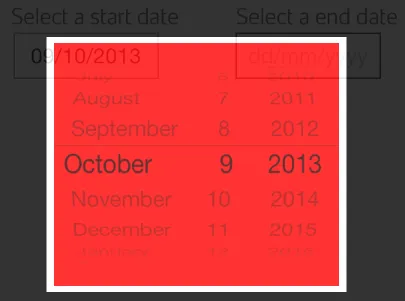 transparent datepicker