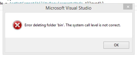 Visual Studio Deletion error