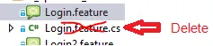 Delete *.feature.cs files