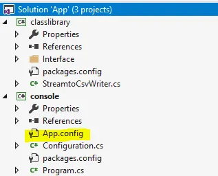 Read from App.config in a Class Library project
