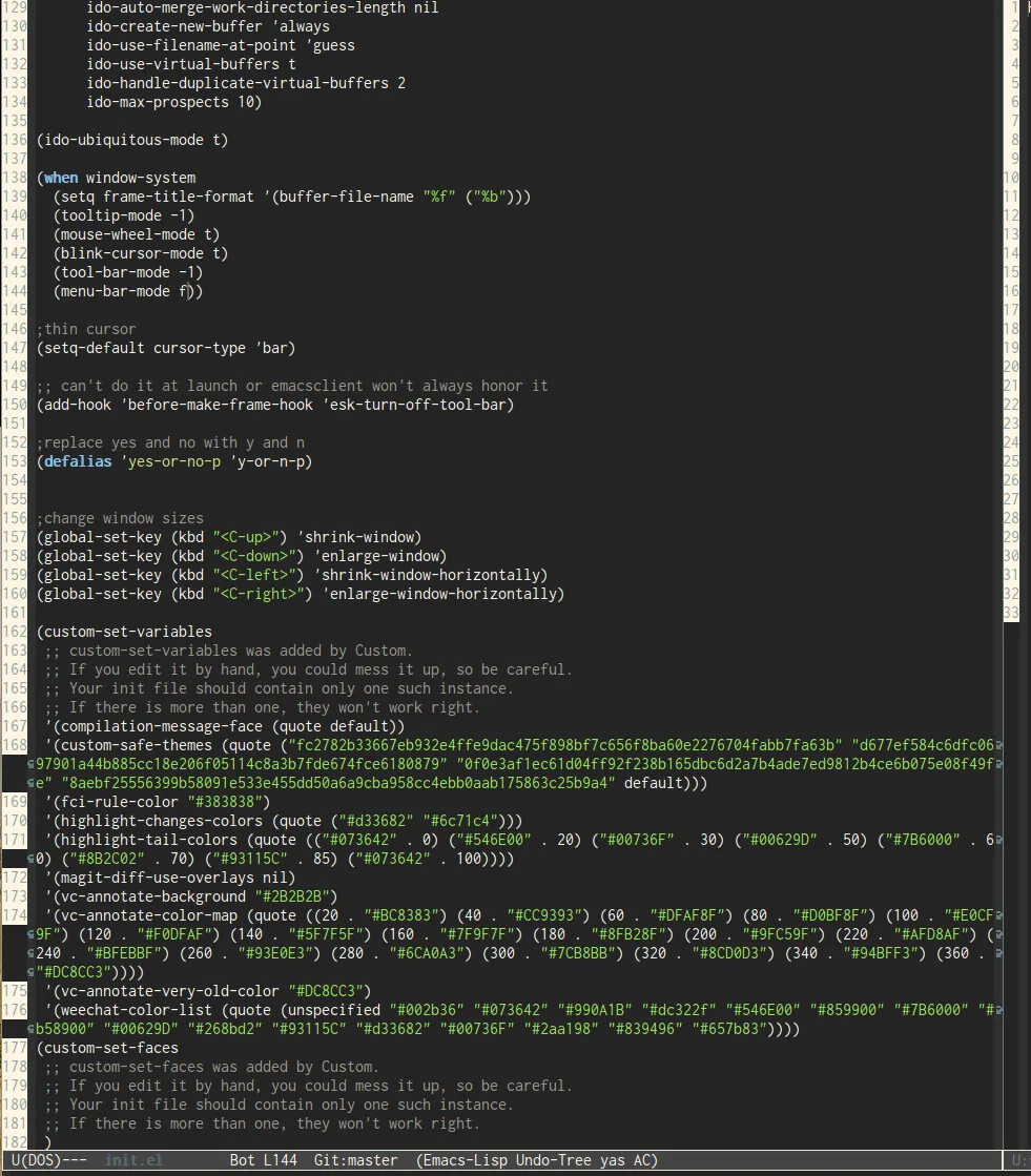 solarized-light and wombad conflict