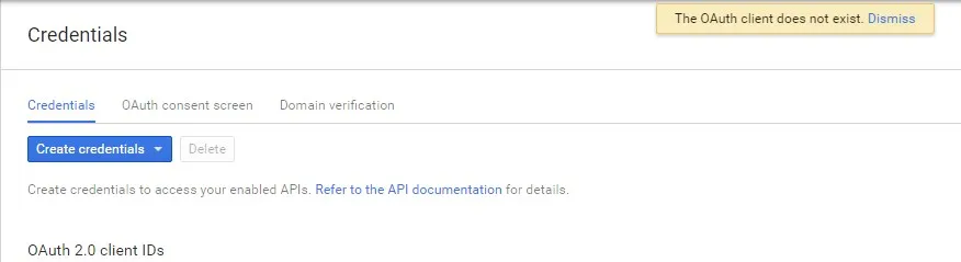The OAuth Client Does Not Exist
