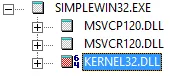 Loading the 64-bit version of kernel32.dll