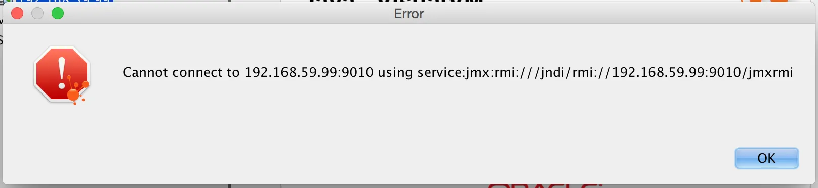 Error Message given by jvisualvm