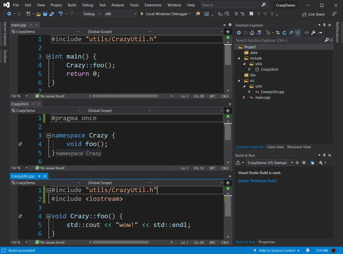VS 2019 Recommended Project Example