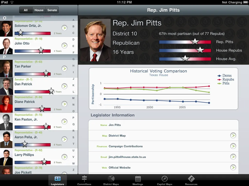 Screenshot of an iPad app using IntelligentSplitViewController