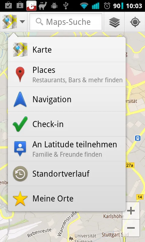 像Google Maps中一样的主页按钮