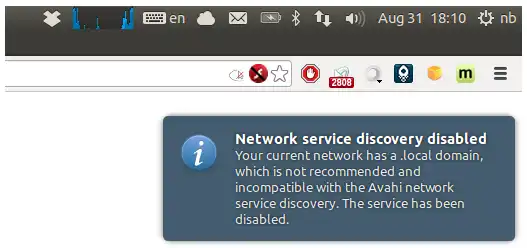 Network service discovery disabled