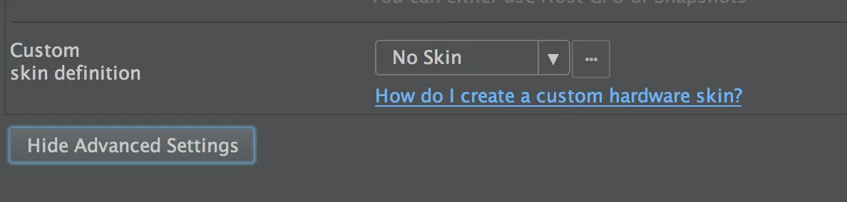 Advanced Settings, skin definition