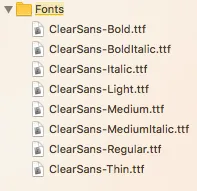 Installed fonts