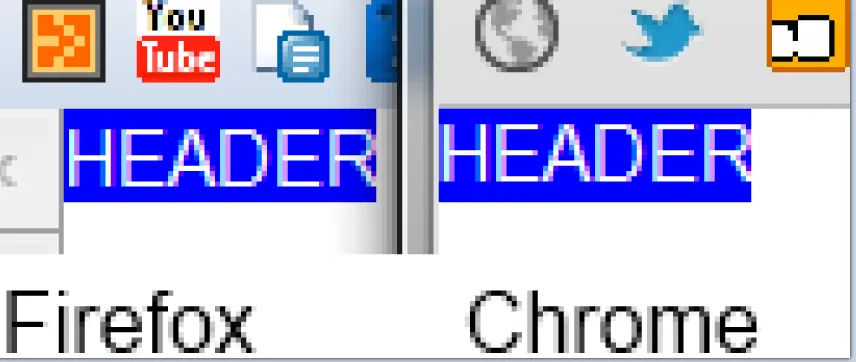 在Firefox和Chrome之间显示垂直对齐差异的示例。
