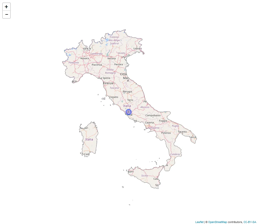 Masked map of Italy from from ploygons