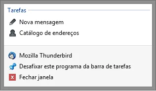 Mozilla Thunderbird menu