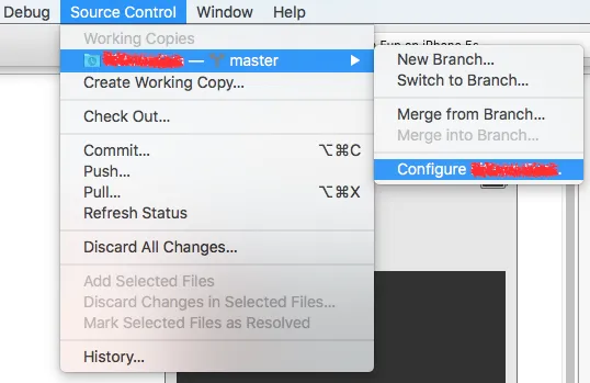Configure the source control