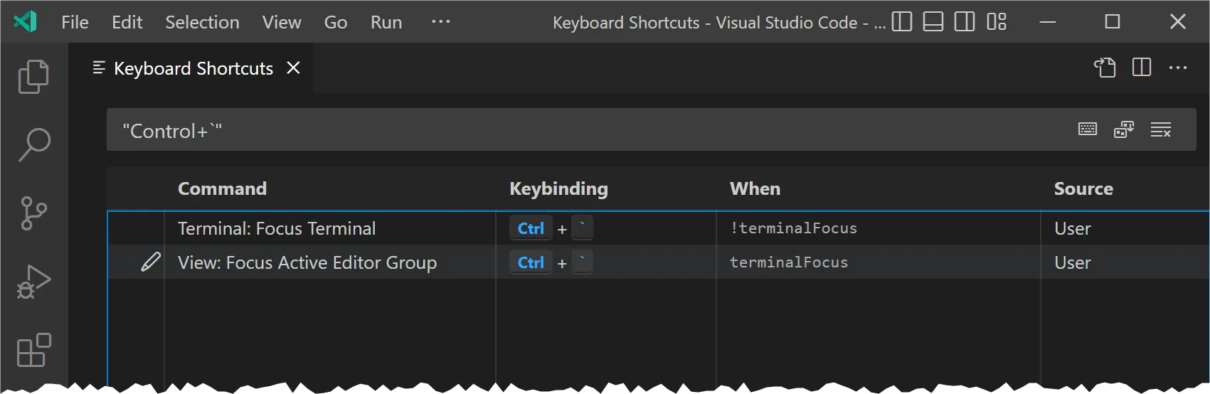 keyboard shortcuts