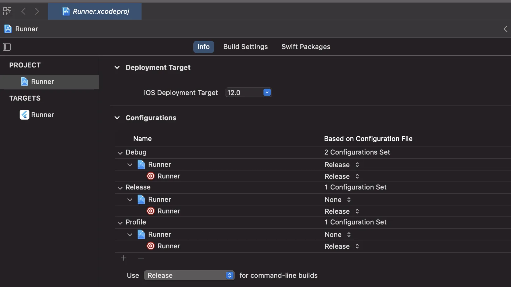 Xcode Runner Info Screenshot