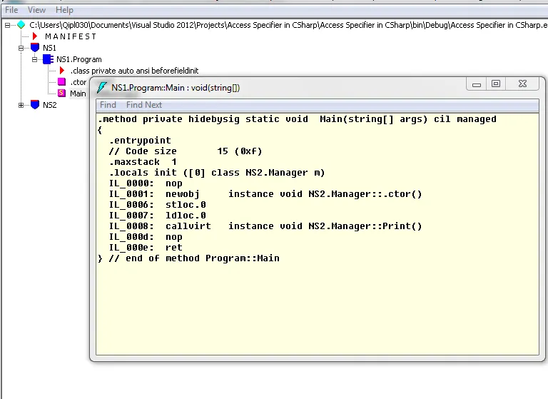 C#中简单程序的IL代码