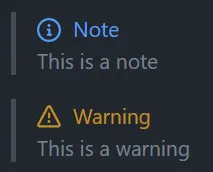 Note / This is a note and Warning / This is a warning