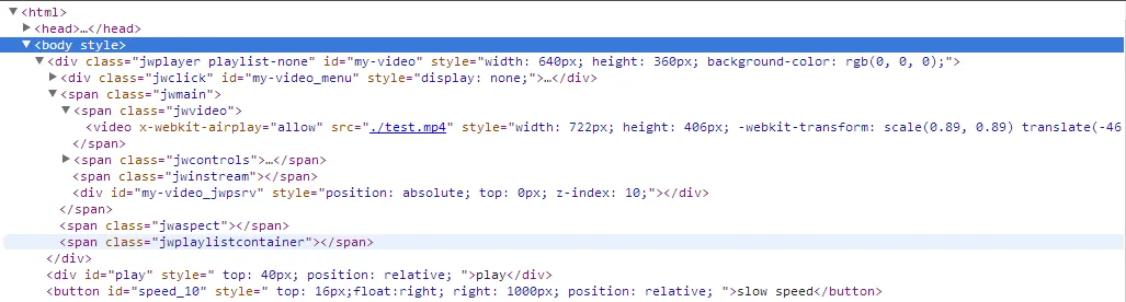 jwplayer 的 HTML5 结构
