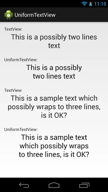 UniformTextView example