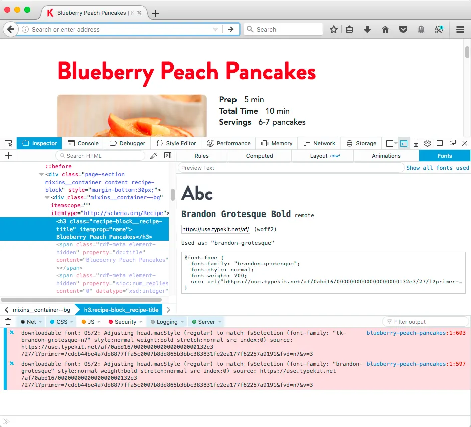 Firefox inspector screenshot