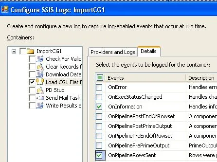 SSIS Log - for specific component