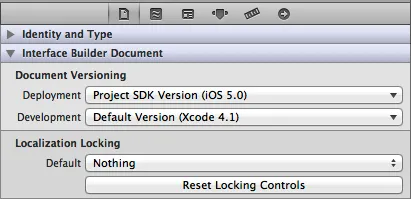 Show the File inspector - Reset Locking Controls