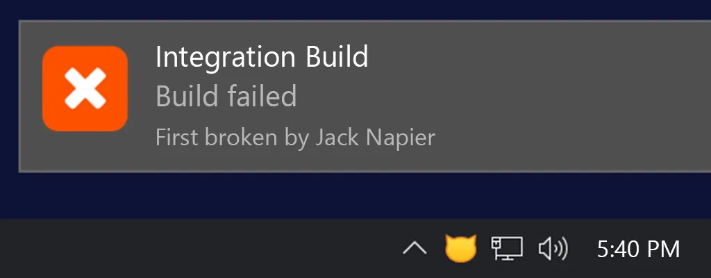Build failure notification