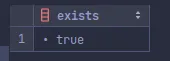 Select result, showing single row result with column exists being true