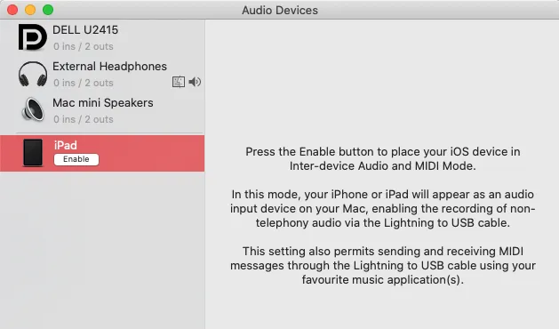 Audio Devices settings