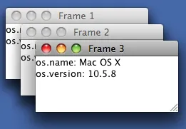 Stacked windows on Mac OS X