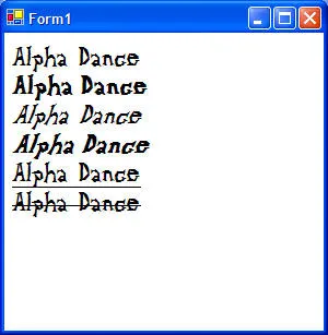 图2. 内置的Alpha Dance字体。
