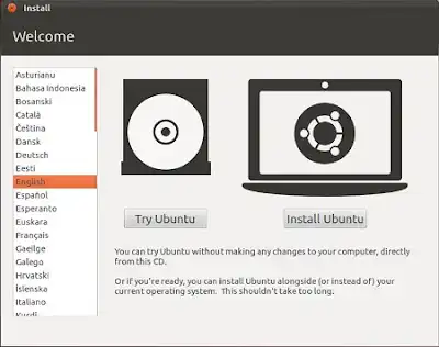 Ubuntu Installation page 1