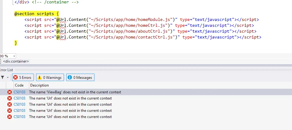 screenshot of problem in visual studio 2015