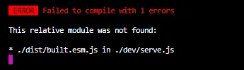 Screenshot of compile error