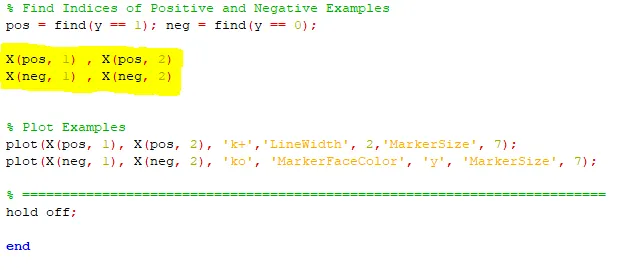 Changing in code can see with yellow colored lines.